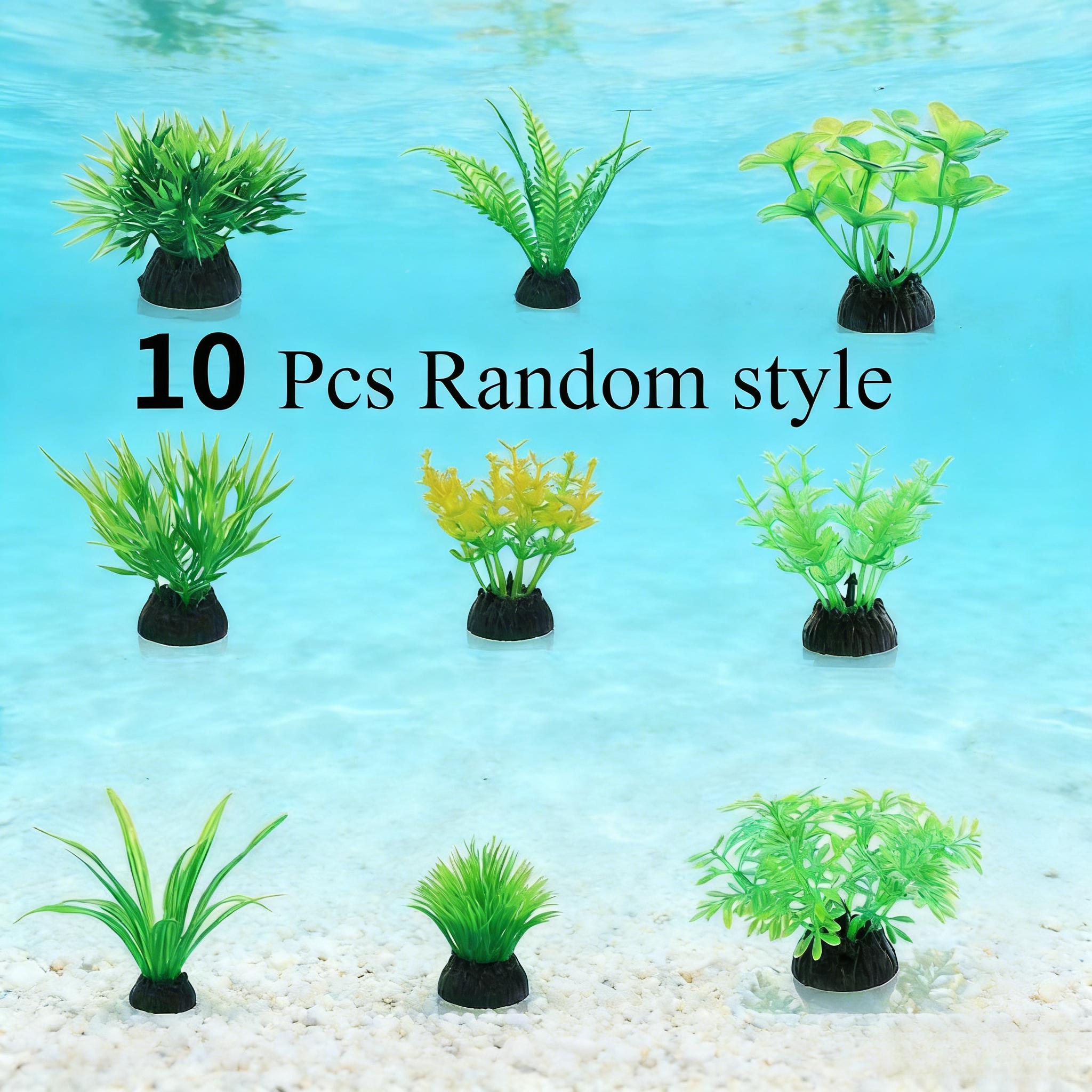 Aquarium Plant Design - 10 Piezas de Plantas Artificiales Verdes
